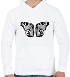 printfashion Lepkeszárny (fekete-fehér) - Férfi kapucnis pulóver - Fehér (15471405)