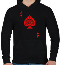 printfashion Ász - Férfi kapucnis pulóver - Fekete (15094967)
