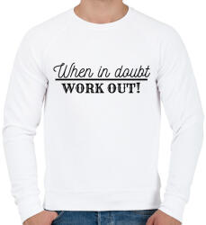 printfashion When IN doubt work OUT - Férfi pulóver - Fehér (2472124)