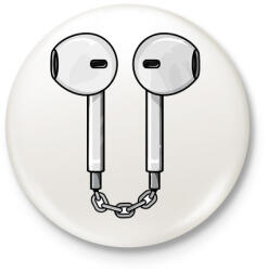 printfashion AirPods - Kitűző, hűtőmágnes - Fehér (3087728)
