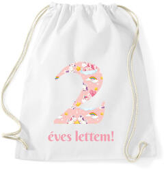 printfashion Unikornisos minta - Számmal - Sportzsák, Tornazsák - Fehér (6243448)