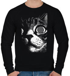 printfashion Hipnotizált macska - Férfi pulóver - Fekete (15485389)