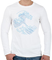 printfashion Hullám - Férfi hosszú ujjú póló - Fehér (6098230)