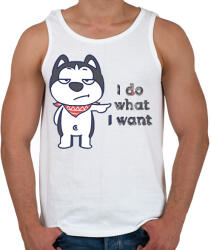 printfashion I do what i want - Férfi atléta - Fehér (2118659)