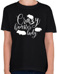 printfashion Őrült hörcsögös hölgy - Gyerek póló - Fekete (14471986)