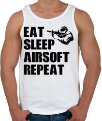 printfashion Eat, sleep, airsoft, repeat - Férfi atléta - Fehér (15528549)