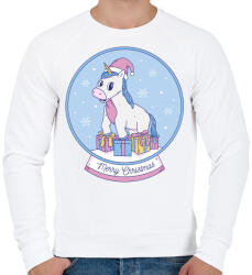 printfashion Karácsonyi unikornis - Férfi pulóver - Fehér (5570514)