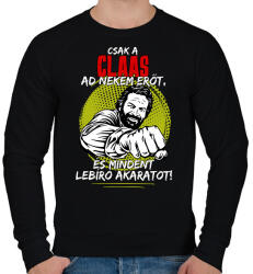 printfashion Csak a claas ad nekem erőt - Férfi pulóver - Fekete (7623442)