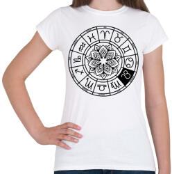 printfashion horoszkóp oroszlán fekete - Női póló - Fehér (12667369)