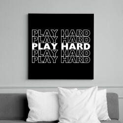 printfashion play hard fehér - Vászonkép - Fekete (16558113)