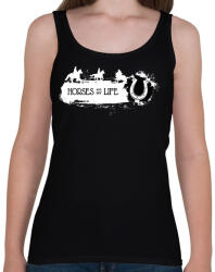 printfashion Horses are my life - Fehér-fekete - Női atléta - Fekete (6320050)