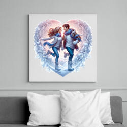 printfashion Szerelmespár télen - Vászonkép - Fehér (15527664)