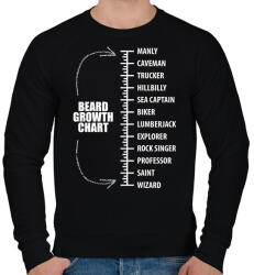 printfashion Szakáll hosszúság mérő - Férfi pulóver - Fekete (963790)