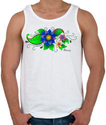 printfashion Indiai virág - Férfi atléta - Fehér (632768)