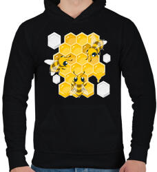 printfashion méhész - Férfi kapucnis pulóver - Fekete (14718705)