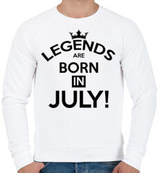 printfashion A legendák Júliusban születnak - Férfi pulóver - Fehér (268676)