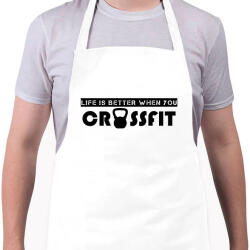 printfashion Az élet jobb - Crossfit - Kötény - Fehér (11722280)