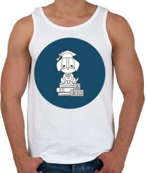 printfashion Kutyás diplomás minta - Férfi atléta - Fehér (6342297)