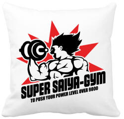 printfashion Super Saiyan Gym - Párnahuzat, Díszpárnahuzat - Fehér (1480606)