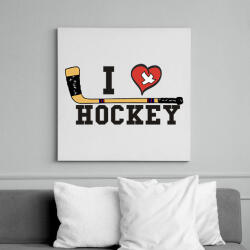 printfashion I love hockey - Vászonkép - Fehér (15647106)