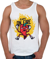 printfashion Chilli paprika - Always on fire - Férfi atléta - Fehér (4301718)