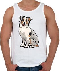 printfashion Border Collie drawing - Férfi atléta - Fehér (1734184)