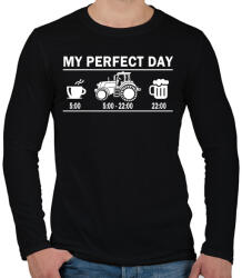 printfashion Tökéletes nap egy traktorosnak - Férfi hosszú ujjú póló - Fekete (1195801)