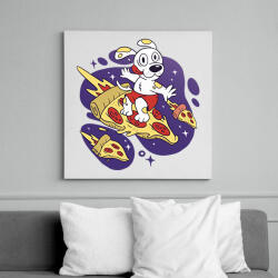 printfashion Pizza szörf - Vászonkép - Fehér (11845976)