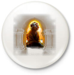printfashion monkey monk - Kitűző, hűtőmágnes - Fehér (15977667)