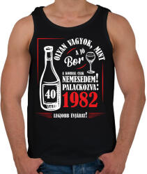 printfashion Jó bor palackozva - Évszámmal (fehér) - Férfi atléta - Fekete (7301177)