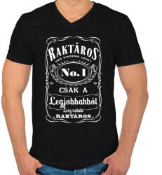 printfashion Jack Daniels style - Férfi V-nyakú póló - Fekete (4882002)