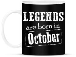 printfashion A legendák októberben születnek - Bögre - Fekete (793624)