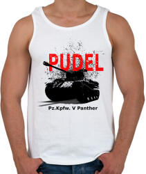 printfashion Pudel panther - Férfi atléta - Fehér (1657518)