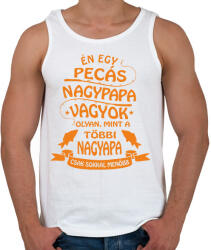 printfashion Pecás nagypapa vagyok - Férfi atléta - Fehér (5383025)