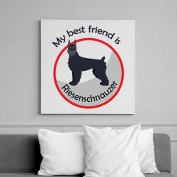 printfashion My best friend - Riesenschnauzer - Vászonkép - Fehér (6640725)