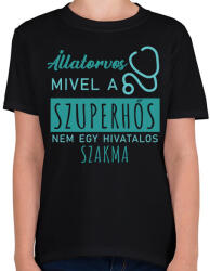 printfashion Szuperhős - Állatorovos - Gyerek póló - Fekete (7224056)