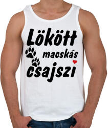 printfashion Lökött macskás csajszi - Férfi atléta - Fehér (14587983)