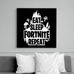 printfashion Eat Sleep Fortnite Repeat Style - Fehér - Vászonkép - Fekete (6648342)