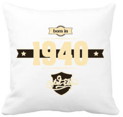 printfashion born-in-1940-cream-choco - Párnahuzat, Díszpárnahuzat - Fehér (619103)