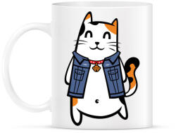 printfashion Menő macska - Bögre - Fehér (789272)