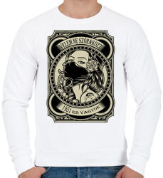 printfashion 1951 Velem ne szórakozz - Férfi pulóver - Fehér (5913393)
