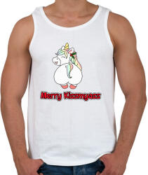 printfashion Merry Kiss my ass unikornis - Férfi atléta - Fehér (14631333)