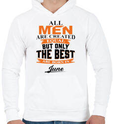 printfashion A legjobbak Júniusban születtek! - Férfi kapucnis pulóver - Fehér (888122)
