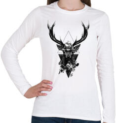 printfashion szarvas minta - Női hosszú ujjú póló - Fehér (306597)