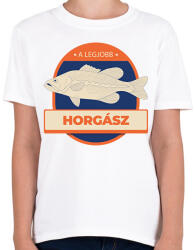 printfashion A legjobb horgász - Gyerek póló - Fehér (6281678)