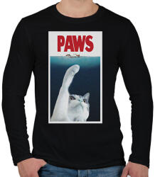 printfashion PAWS cápa cica - Férfi hosszú ujjú póló - Fekete (16310673)