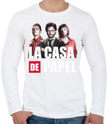 printfashion La casa de papel N7 - Férfi hosszú ujjú póló - Fehér (5541032)