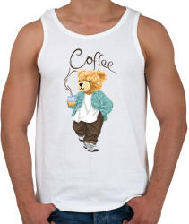 printfashion Maci kávéval - Férfi atléta - Fehér (9474354)
