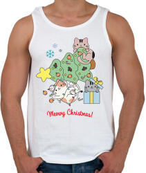 printfashion cuki cicák karácsony - Férfi atléta - Fehér (15005792)