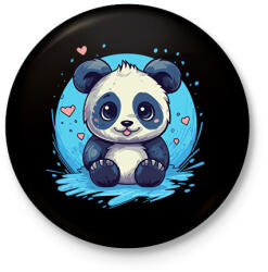 printfashion panda - Kitűző, hűtőmágnes - Fekete (16597907)
